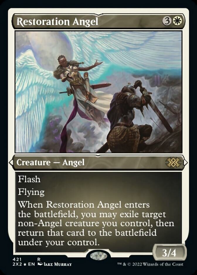 Restoration Angel (Foil Etched) [Double Masters 2022] Magic: The Gathering