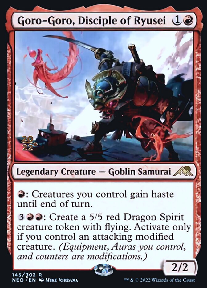 Goro-Goro, Disciple of Ryusei [Kamigawa: Neon Dynasty Prerelease Promos] Magic: The Gathering