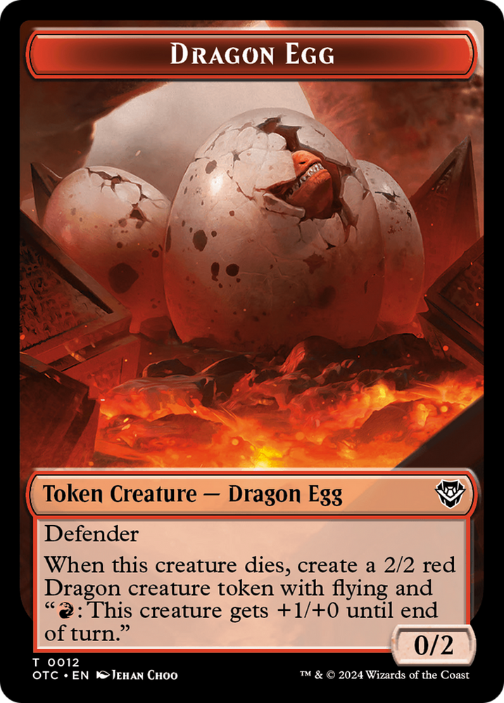 Dragon Egg // Dragon Double-Sided Token [Outlaws of Thunder Junction Commander Tokens] Magic: The Gathering