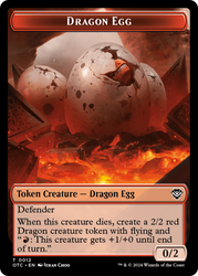 Dragon Egg // Dragon Double-Sided Token [Outlaws of Thunder Junction Commander Tokens] Magic: The Gathering