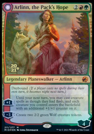 Arlinn, the Pack's Hope // Arlinn, the Moon's Fury [Innistrad: Midnight Hunt Prerelease Promos] Magic: The Gathering