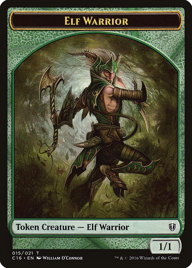 Elf Warrior // Zombie Double-Sided Token [Commander 2016 Tokens] Magic: The Gathering