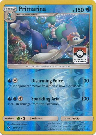 Primarina (41/149) (League Promo) [Sun & Moon: Base Set] Pokémon