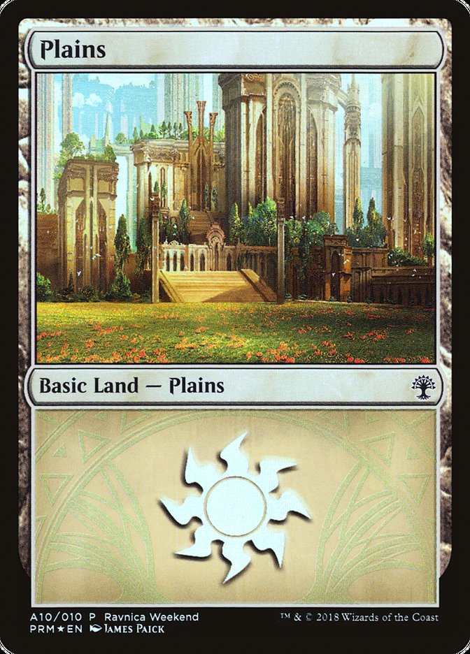 Plains (A10) [Ravnica Allegiance Ravnica Weekend] Magic: The Gathering