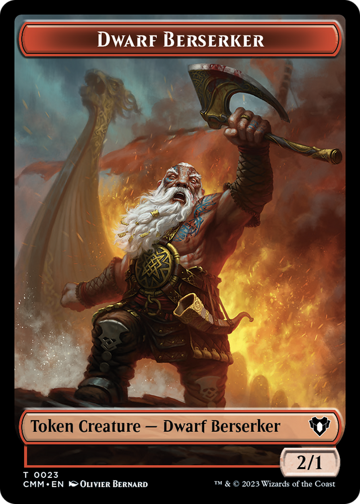 Elemental (0024) // Dwarf Berserker Double-Sided Token [Commander Masters Tokens] Magic: The Gathering