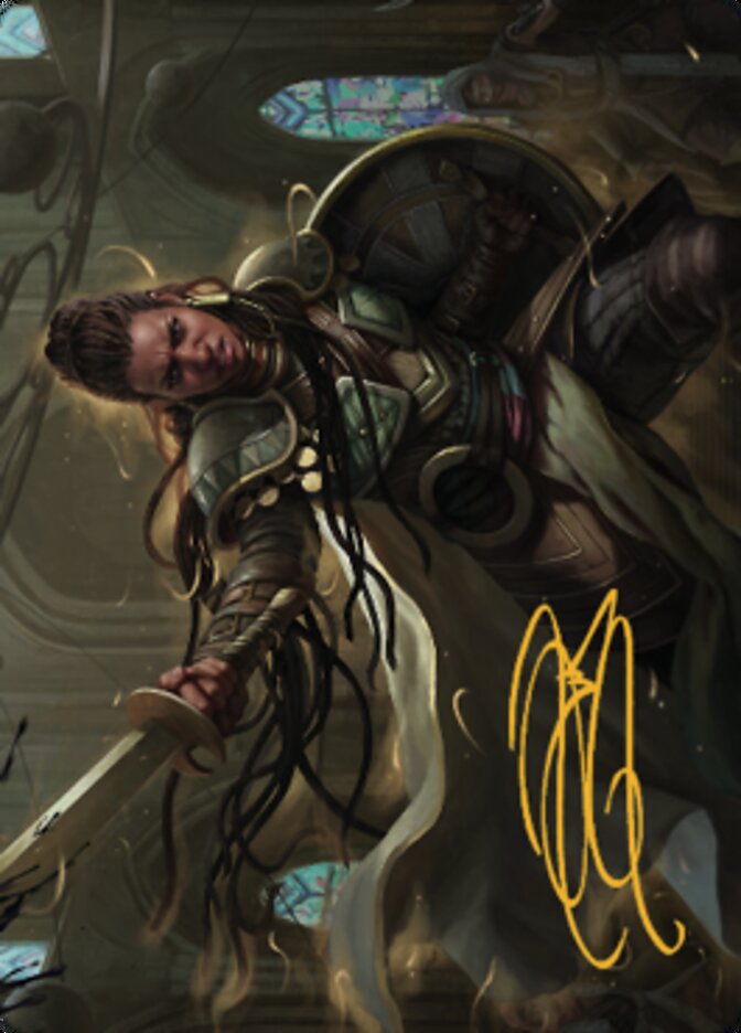 Shanna, Purifying Blade Art Card 1 (Gold-Stamped Signature) [Dominaria United Art Series] Magic: The Gathering