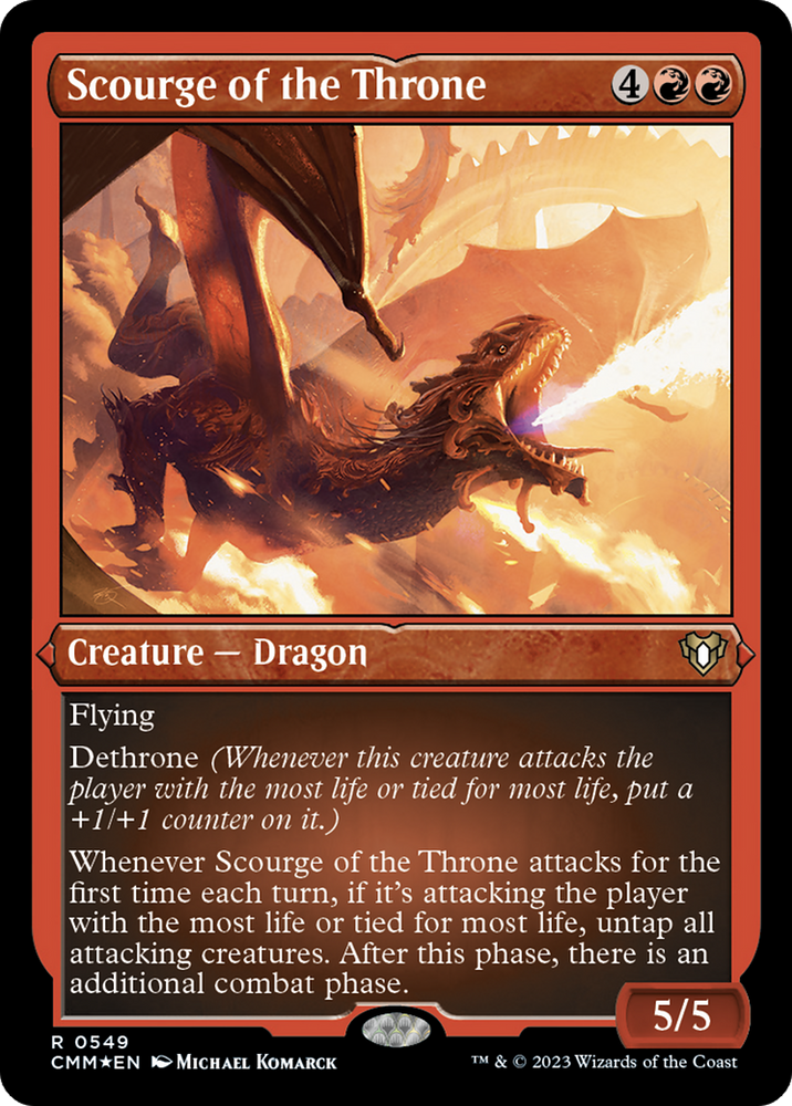 Scourge of the Throne (Foil Etched) [Commander Masters] Magic: The Gathering