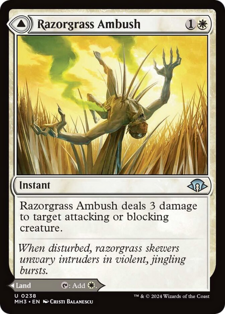 Razorgrass Ambush // Razorgrass Field [Modern Horizons 3] Magic: The Gathering