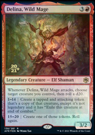 Delina, Wild Mage [Dungeons & Dragons: Adventures in the Forgotten Realms Prerelease Promos] Magic: The Gathering