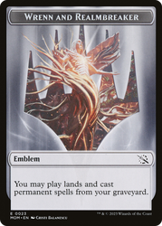 Warrior // Wrenn and Realmbreaker Emblem Double-Sided Token [March of the Machine Tokens] Magic: The Gathering
