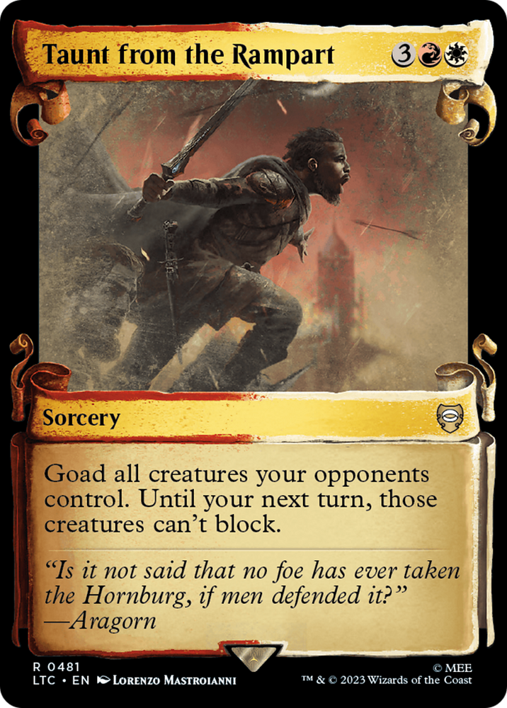 Taunt from the Rampart [The Lord of the Rings: Tales of Middle-Earth Commander Showcase Scrolls] Magic: The Gathering