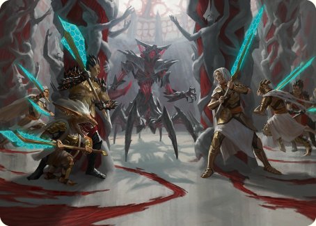 Goldwardens' Gambit Art Card [Phyrexia: All Will Be One Art Series] Magic: The Gathering