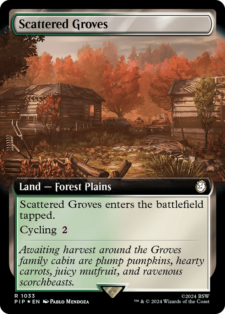 Scattered Groves (Extended Art) (Surge Foil) [Fallout] Magic: The Gathering