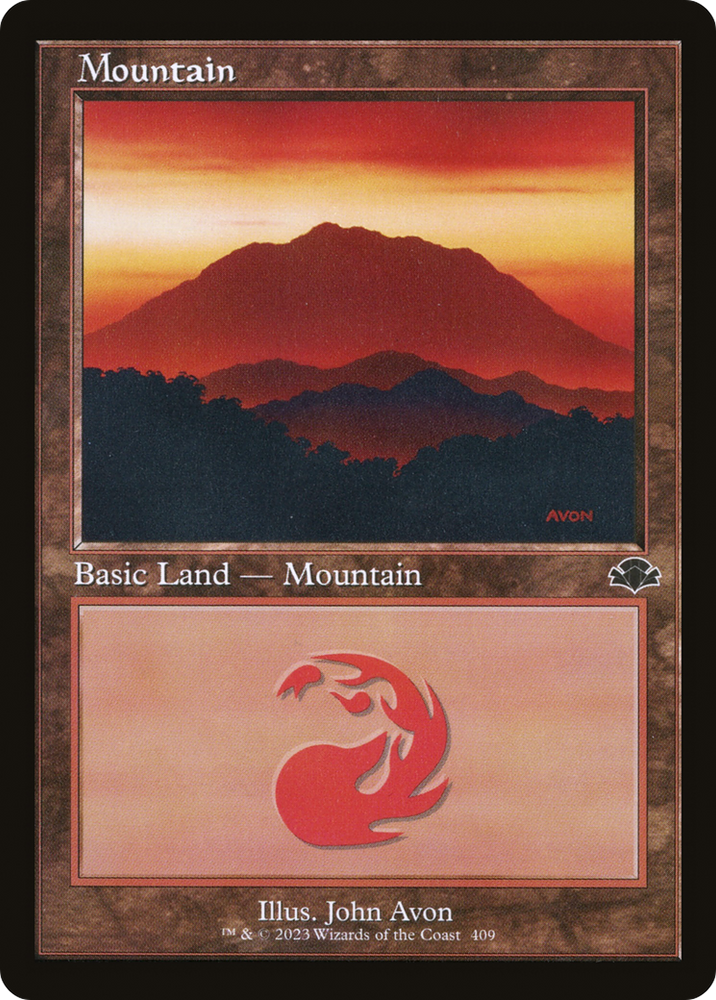 Mountain (409) (Retro) [Dominaria Remastered] Magic: The Gathering