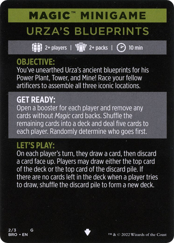 Urza's Blueprints (Magic Minigame) [The Brothers' War Minigame] Magic: The Gathering