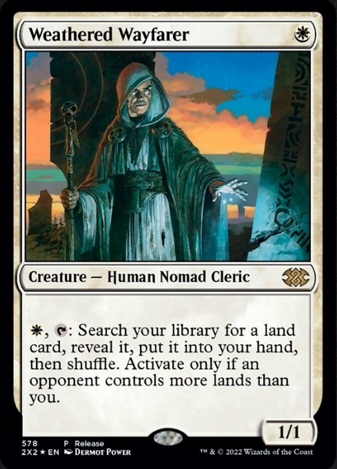 Weathered Wayfarer (Preview Promo) [Double Masters 2022] Magic: The Gathering