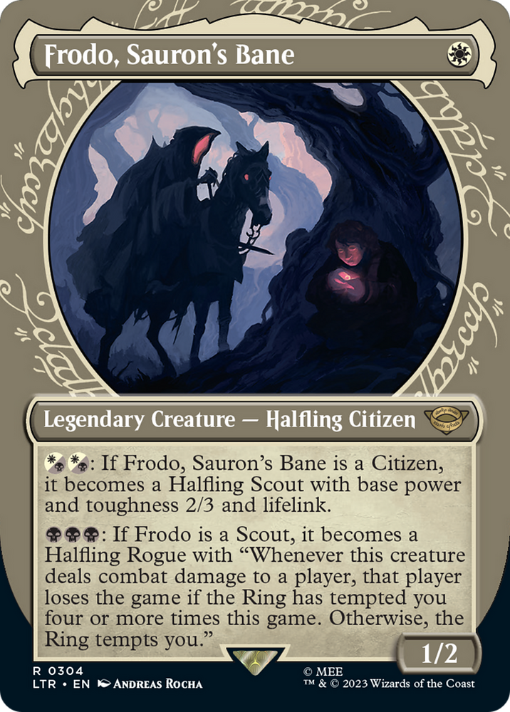 Frodo, Sauron's Bane (Showcase Ring Frame) [The Lord of the Rings: Tales of Middle-Earth] Magic: The Gathering