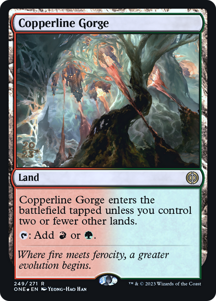 Copperline Gorge [Phyrexia: All Will Be One Prerelease Promos] Magic: The Gathering