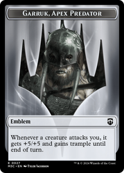 Garruk, Apex Predator Emblem // Saproling Double-Sided Token [Modern Horizons 3 Commander Tokens] Magic: The Gathering