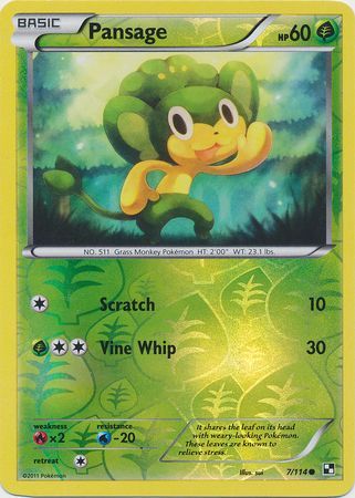 Pansage (7/114) (Energy Holo) [Black & White: Base Set] Pokémon