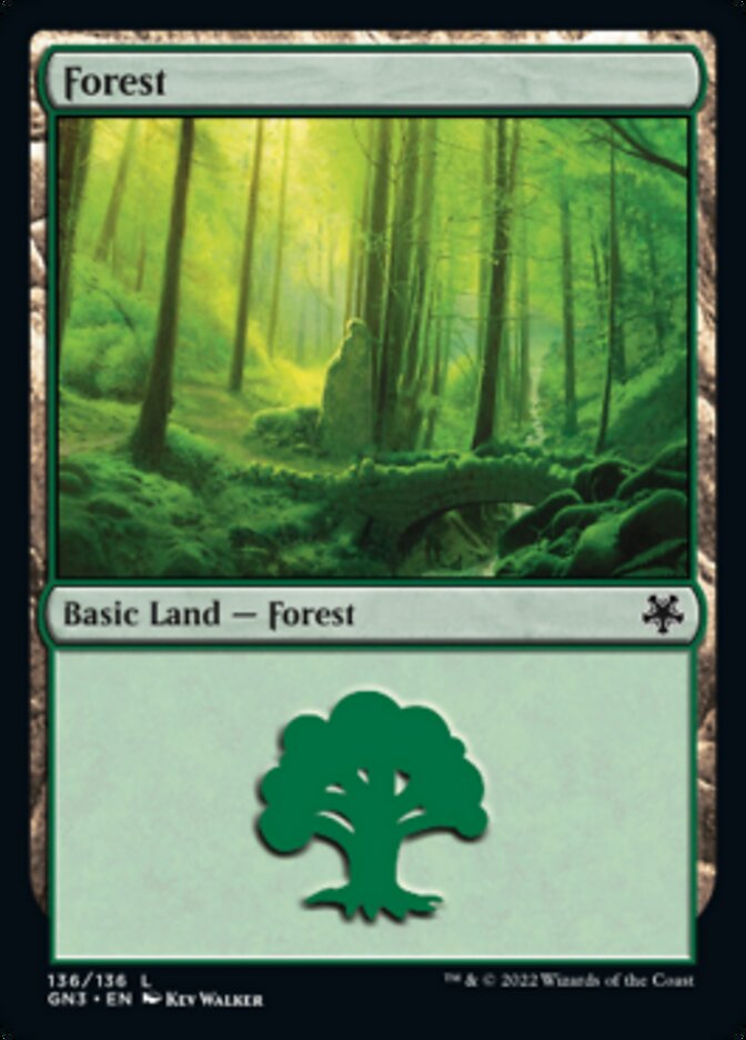 Forest (136) [Game Night: Free-for-All] Magic: The Gathering