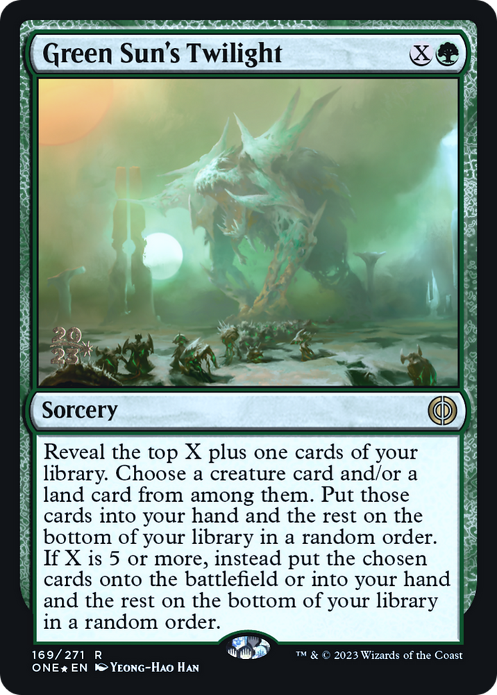 Green Sun's Twilight [Phyrexia: All Will Be One Prerelease Promos] Magic: The Gathering