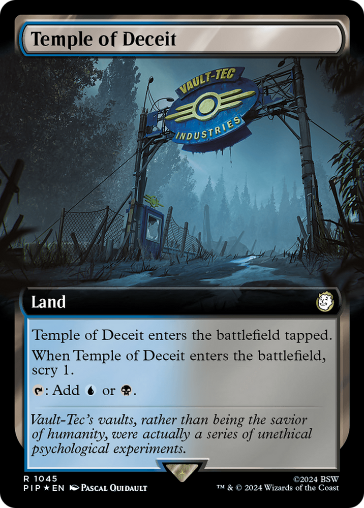 Temple of Deceit (Extended Art) (Surge Foil) [Fallout] Magic: The Gathering