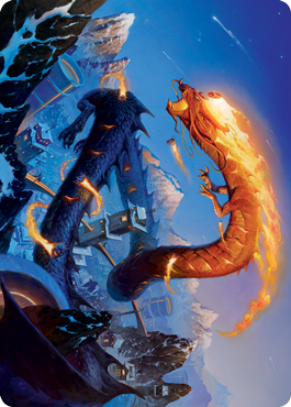Atsushi, the Blazing Sky 1 Art Card [Kamigawa: Neon Dynasty Art Series] Magic: The Gathering