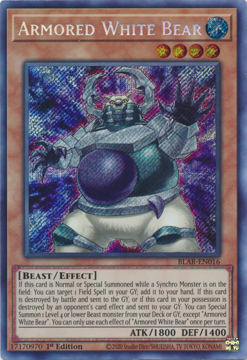 Armored White Bear [BLAR-EN016] Secret Rare - Yugioh Cards For Your TCG Needs!