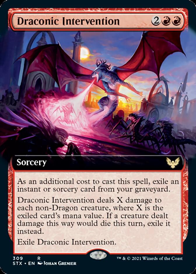 Draconic Intervention (Extended Art) [Strixhaven: School of Mages] Magic: The Gathering