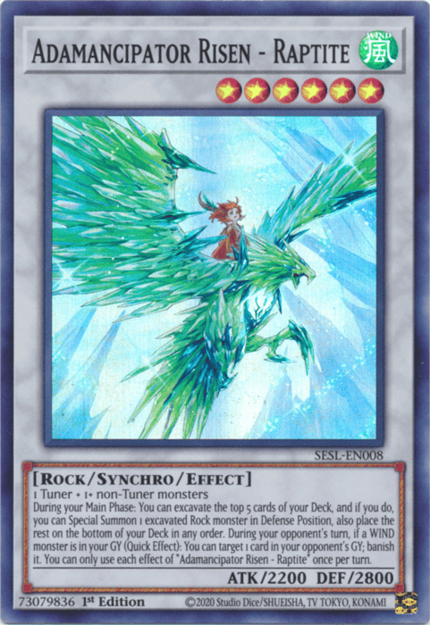 Adamancipator Risen - Raptite [SESL-EN008] Super Rare - Yugioh Cards For Your TCG Needs!