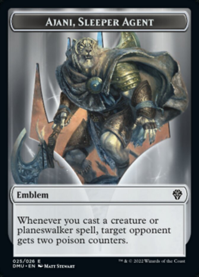 Soldier // Ajani, Sleeper Agent Emblem Double-Sided Token [Dominaria United Tokens] Magic: The Gathering