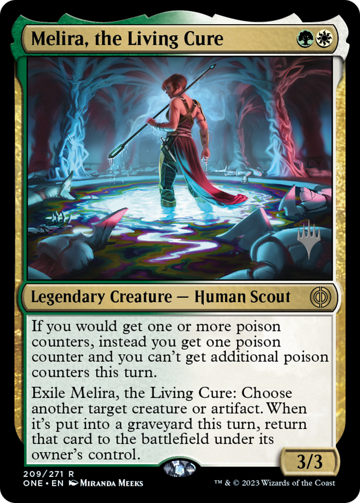 Melira, the Living Cure (Promo Pack) [Phyrexia: All Will Be One Promos] Magic: The Gathering