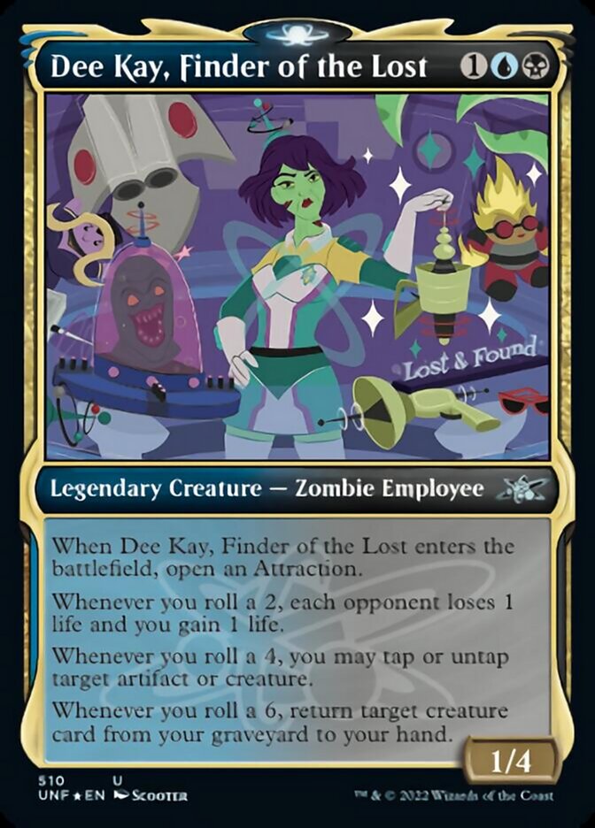 Dee Kay, Finder of the Lost (Showcase) (Galaxy Foil) [Unfinity] Magic: The Gathering