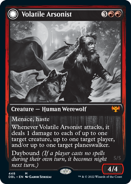 Volatile Arsonist // Dire-Strain Anarchist [Innistrad: Double Feature] Magic: The Gathering