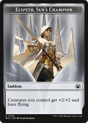 Warrior // Elspeth, Sun's Champion Emblem Double-Sided Token [March of the Machine Commander Tokens] Magic: The Gathering