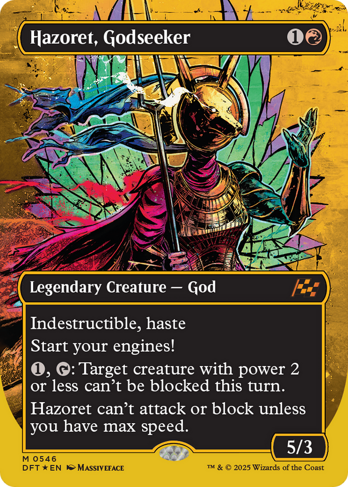 Hazoret, Godseeker (Borderless) (First-Place Foil) [Aetherdrift] Magic: The Gathering