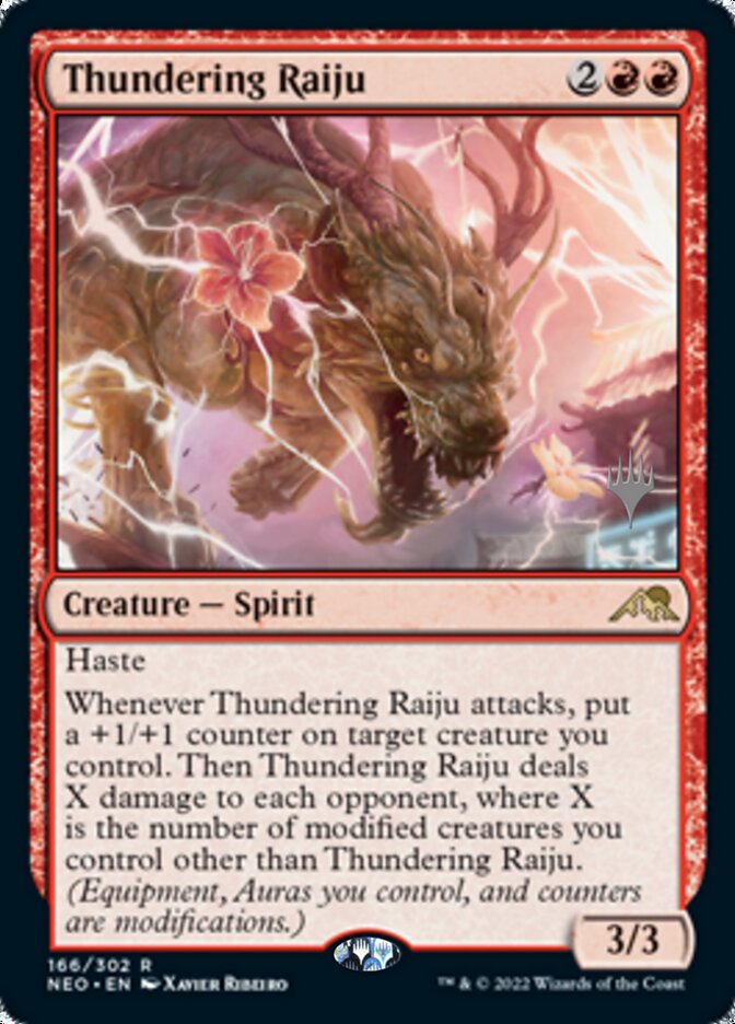 Thundering Raiju (Promo Pack) [Kamigawa: Neon Dynasty Promos] Magic: The Gathering