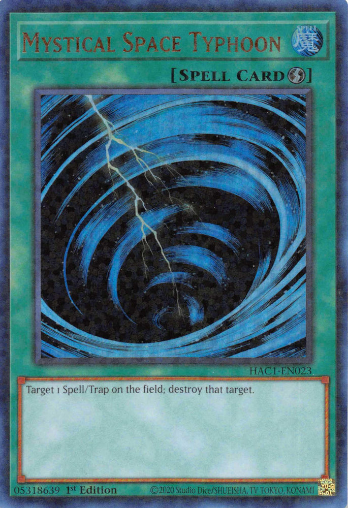 Mystical Space Typhoon (Duel Terminal) [HAC1-EN023] Parallel Rare - Yugioh Cards For Your TCG Needs!