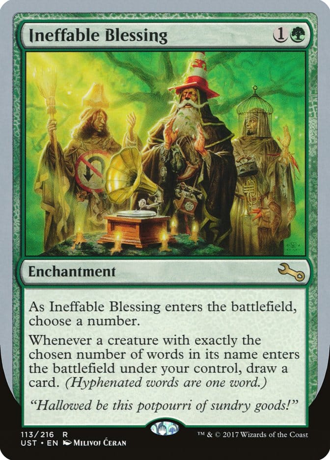 Ineffable Blessing ("choose a number") [Unstable] Magic: The Gathering