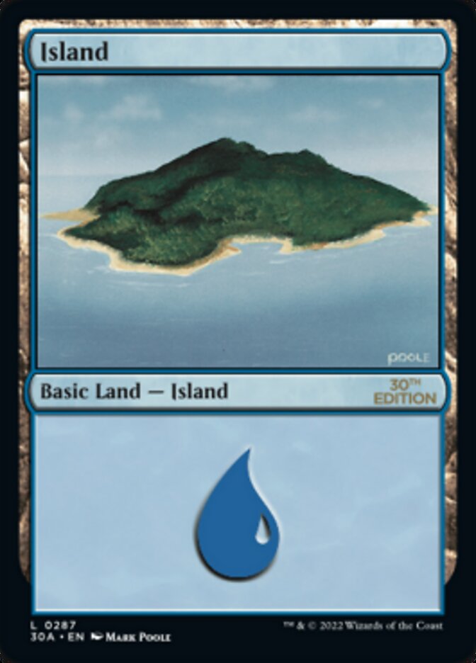 Island (287) [30th Anniversary Edition] Magic: The Gathering