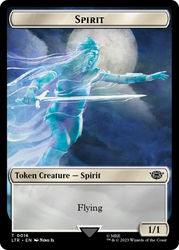Spirit // Food (0022) Double-Sided Token (Surge Foil) [The Lord of the Rings: Tales of Middle-Earth Tokens] Magic: The Gathering