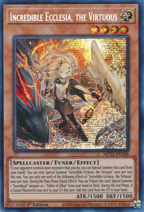 Incredible Ecclesia, the Virtuous [MP22-EN188] Prismatic Secret Rare - Yugioh Cards For Your TCG Needs!