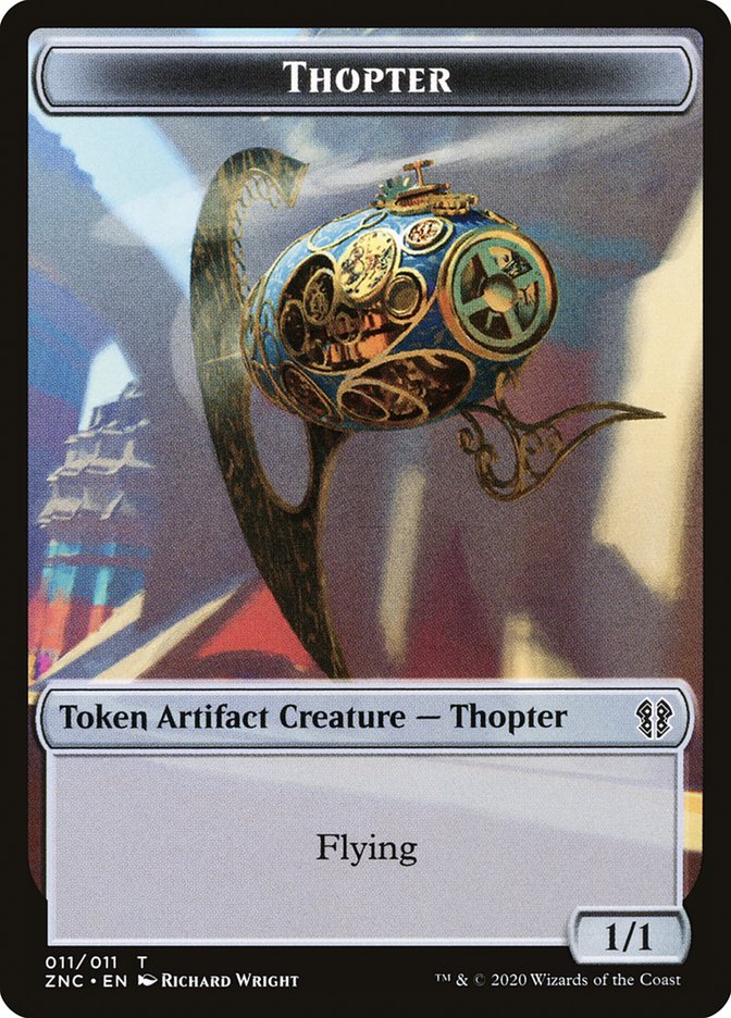 Faerie Rogue // Thopter Double-Sided Token [Zendikar Rising Commander Tokens] Magic: The Gathering