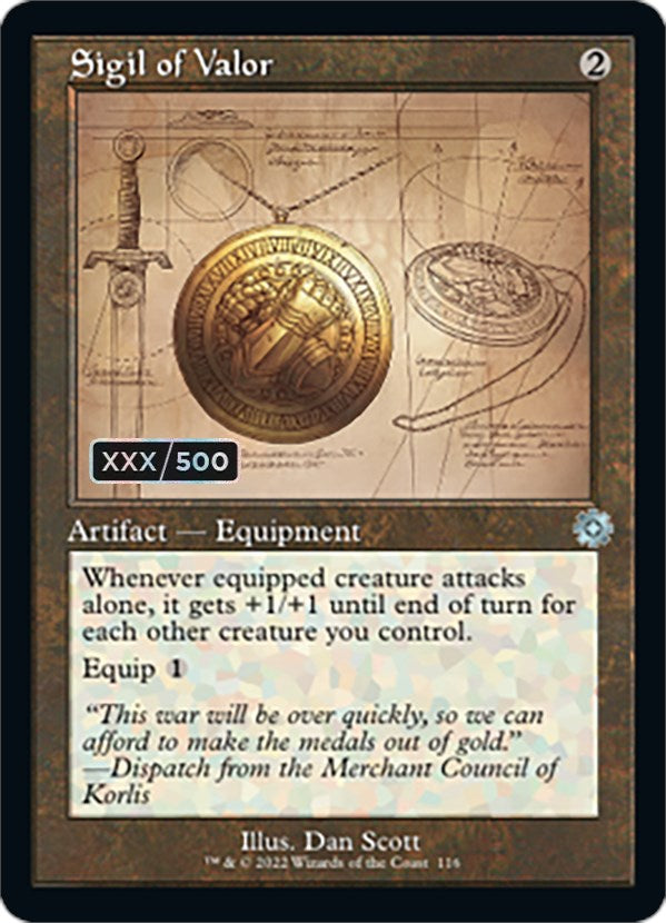 Sigil of Valor (Retro Schematic) (Serialized) [The Brothers' War Retro Artifacts] Magic: The Gathering