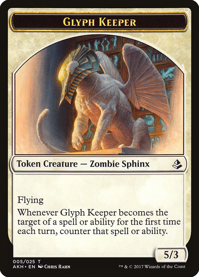 Glyph Keeper // Warrior Double-Sided Token [Amonkhet Tokens] Magic: The Gathering