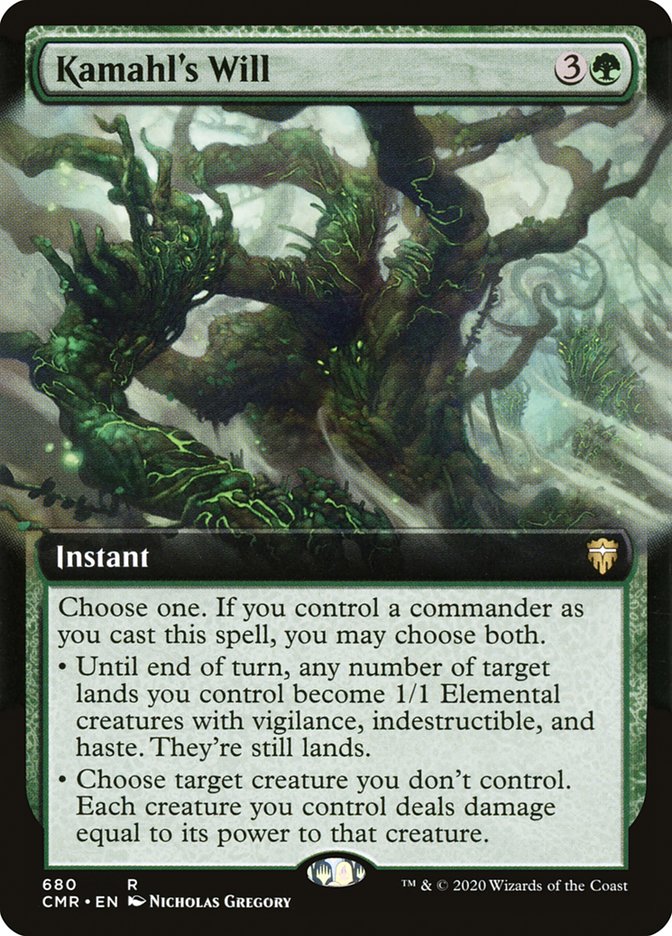 Kamahl's Will (Extended Art) [Commander Legends] Magic: The Gathering