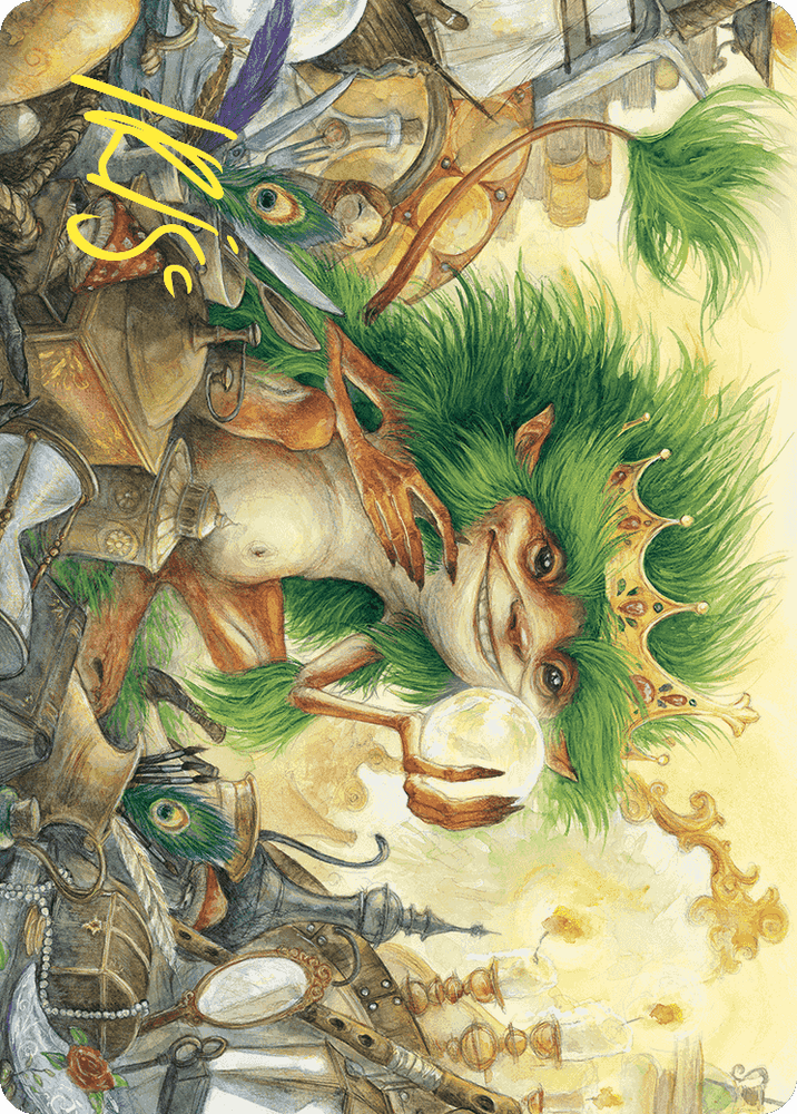 Knickknack Ouphe Art Card (Gold-Stamped Signature) [Wilds of Eldraine Art Series] Magic: The Gathering