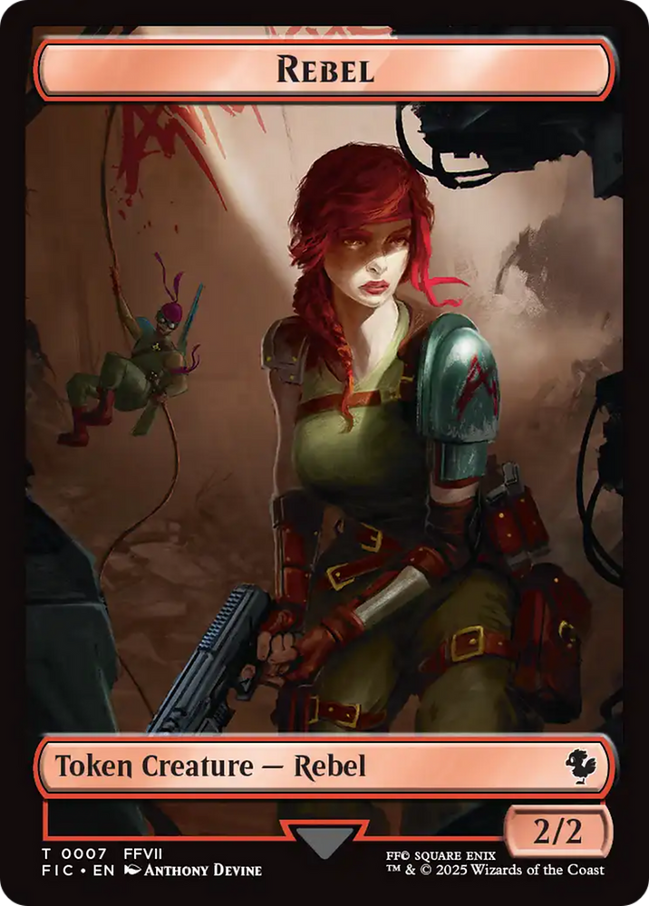 Soldier // Rebel Double-Sided Token (Surge Foil) [FINAL FANTASY Commander Tokens] Magic: The Gathering