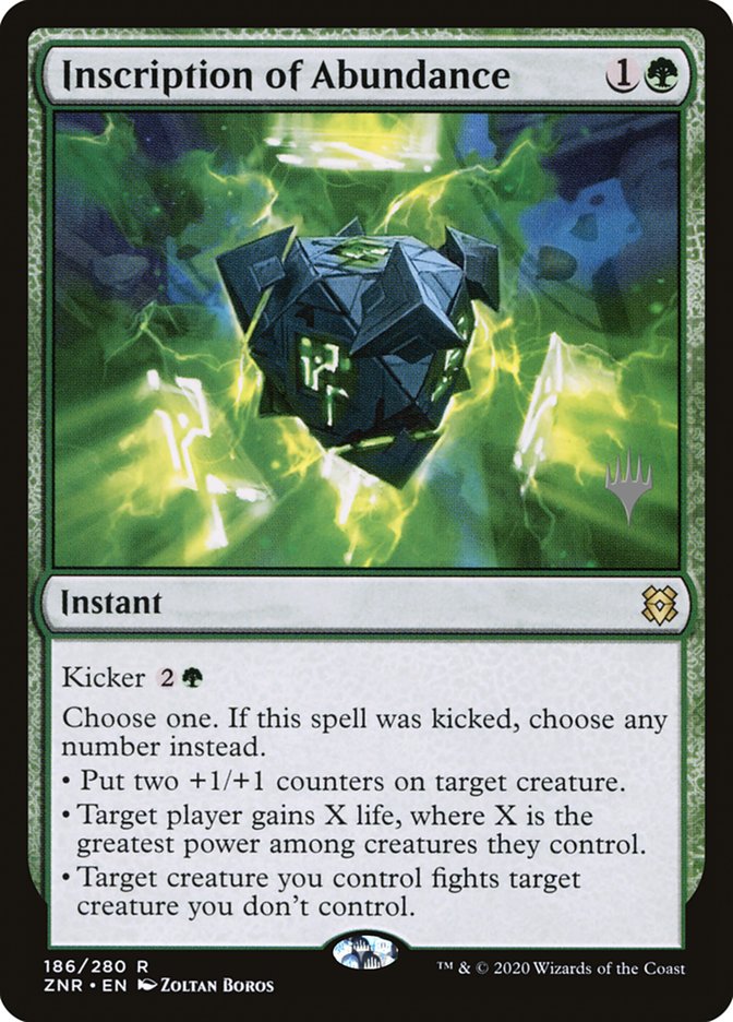 Inscription of Abundance (Promo Pack) [Zendikar Rising Promos] Magic: The Gathering
